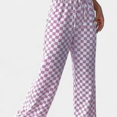 Hilaria Pantalones de Pierna Ancha con Diseño de Cuadros - Raúl & Sara Madrid