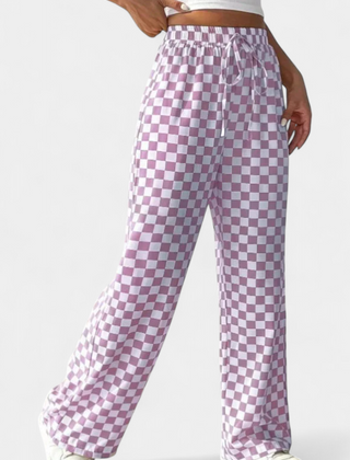 Hilaria Pantalones de Pierna Ancha con Diseño de Cuadros - Raúl & Sara Madrid