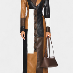 Norelle · Trench de piel con patchwork - Raúl & Sara Madrid