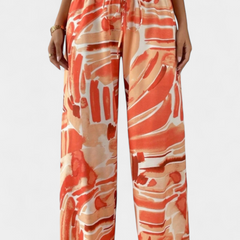 Senda Pantalones de Pierna Ancha con Diseño Abstracto - Raúl & Sara Madrid