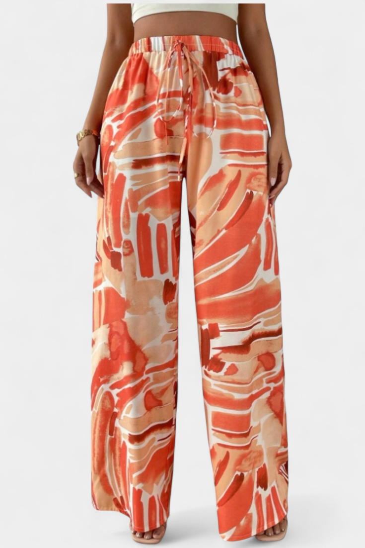 Senda Pantalones de Pierna Ancha con Diseño Abstracto - Raúl & Sara Madrid