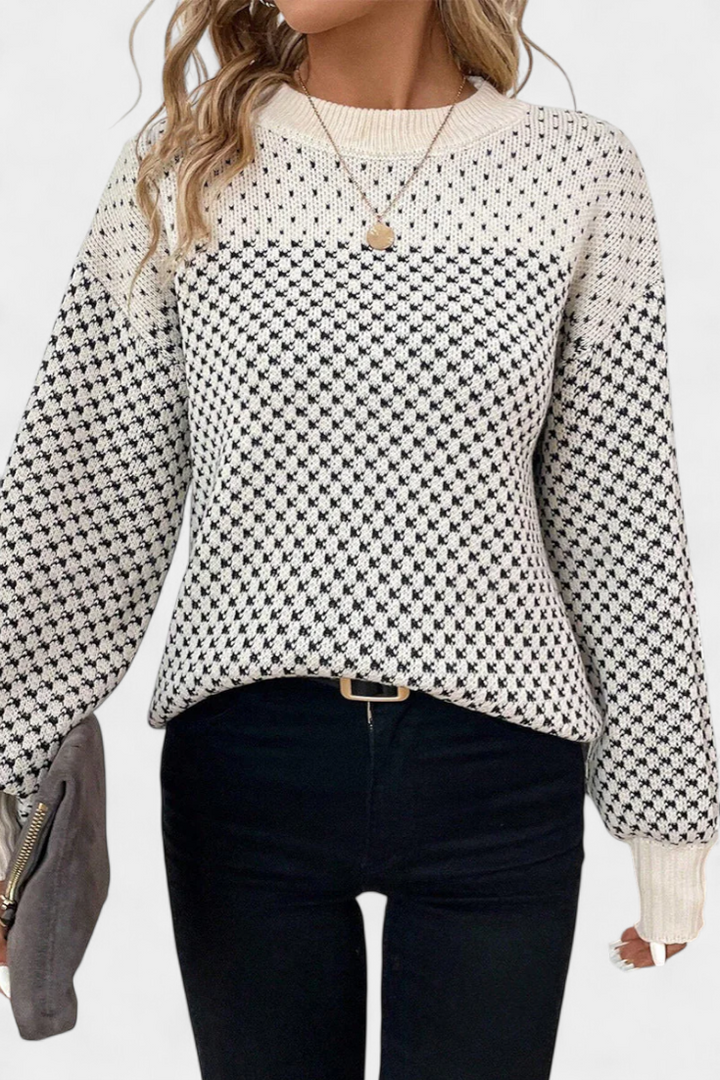 Rachael | Jersey de Cuello Redondo con Bloques de Color