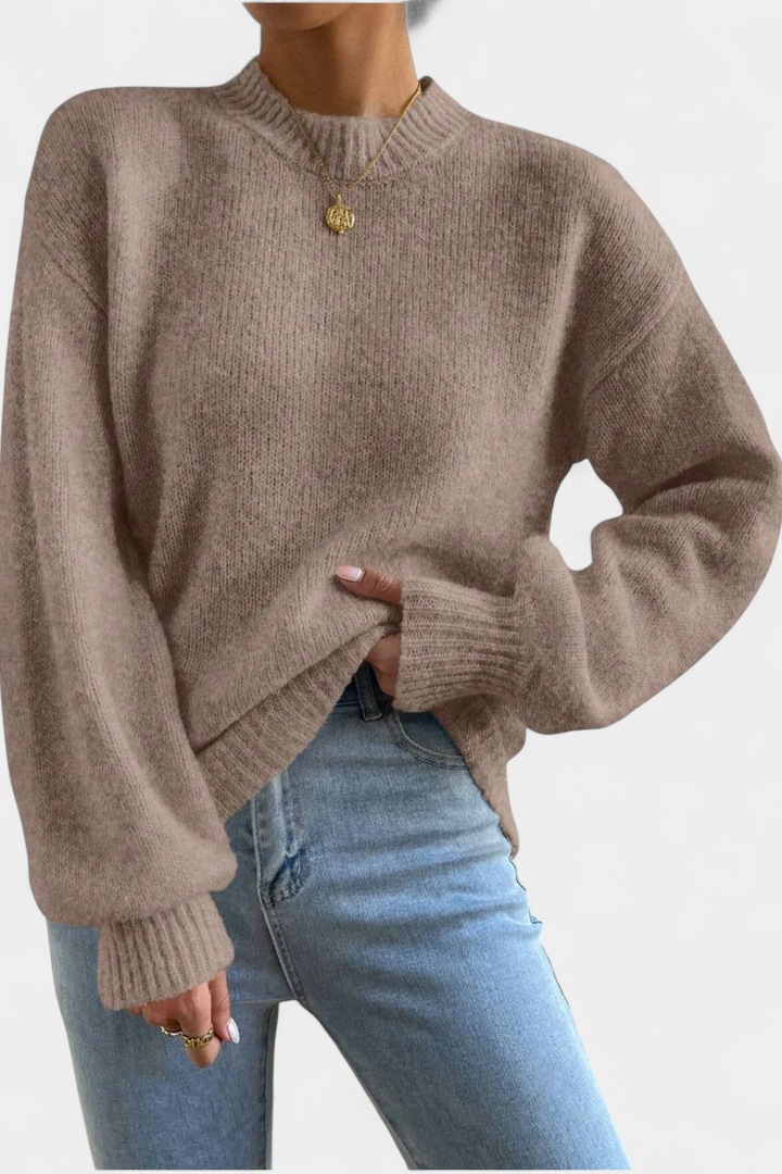 Emilia | Balloon Sleeve Round-Neck Sweater