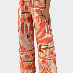 Senda Pantalones de Pierna Ancha con Diseño Abstracto - Raúl & Sara Madrid
