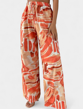 Senda Pantalones de Pierna Ancha con Diseño Abstracto - Raúl & Sara Madrid