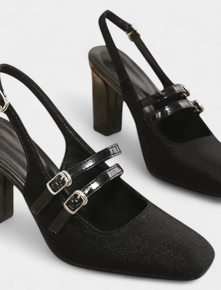 Tacones Satinados Orlanda con Doble Tira y Correa en el Tobillo - Raúl & Sara Madrid