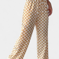 Hilaria Pantalones de Pierna Ancha con Diseño de Cuadros - Raúl & Sara Madrid