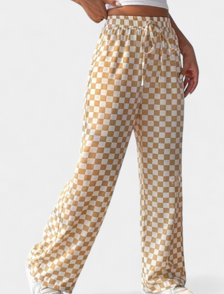 Hilaria Pantalones de Pierna Ancha con Diseño de Cuadros - Raúl & Sara Madrid