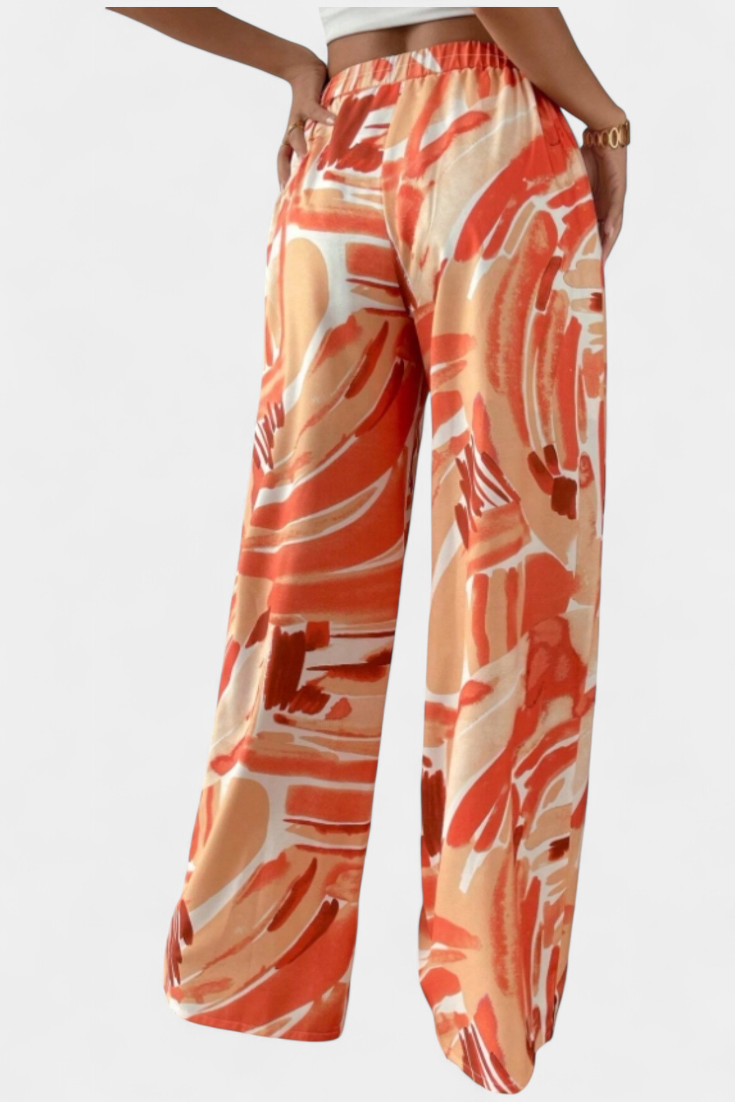 Senda Pantalones de Pierna Ancha con Diseño Abstracto - Raúl & Sara Madrid