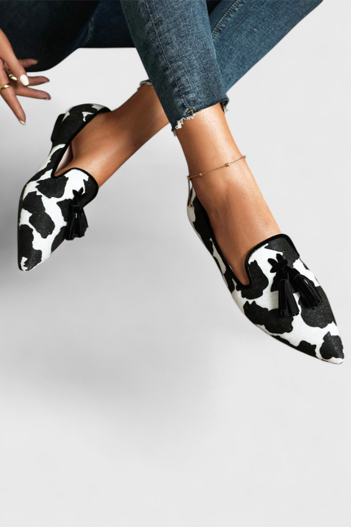 Fermina Elegantes Loafers de Punta Afilada con Diseño Bicolor