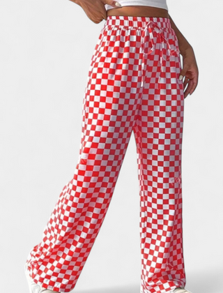 Hilaria Pantalones de Pierna Ancha con Diseño de Cuadros - Raúl & Sara Madrid