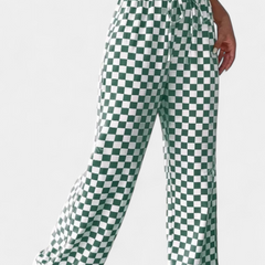 Hilaria Pantalones de Pierna Ancha con Diseño de Cuadros - Raúl & Sara Madrid