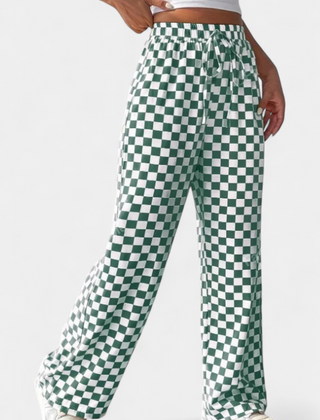 Hilaria Pantalones de Pierna Ancha con Diseño de Cuadros - Raúl & Sara Madrid