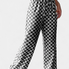 Hilaria Pantalones de Pierna Ancha con Diseño de Cuadros - Raúl & Sara Madrid