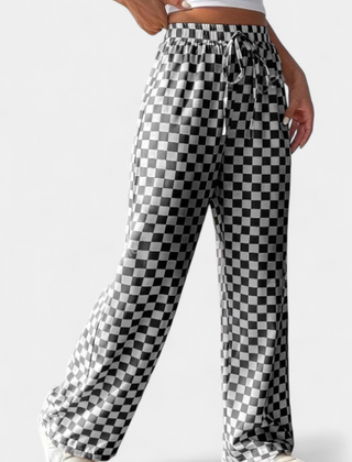Hilaria Pantalones de Pierna Ancha con Diseño de Cuadros - Raúl & Sara Madrid