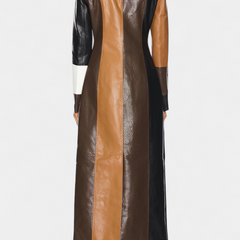 Norelle · Trench de piel con patchwork - Raúl & Sara Madrid