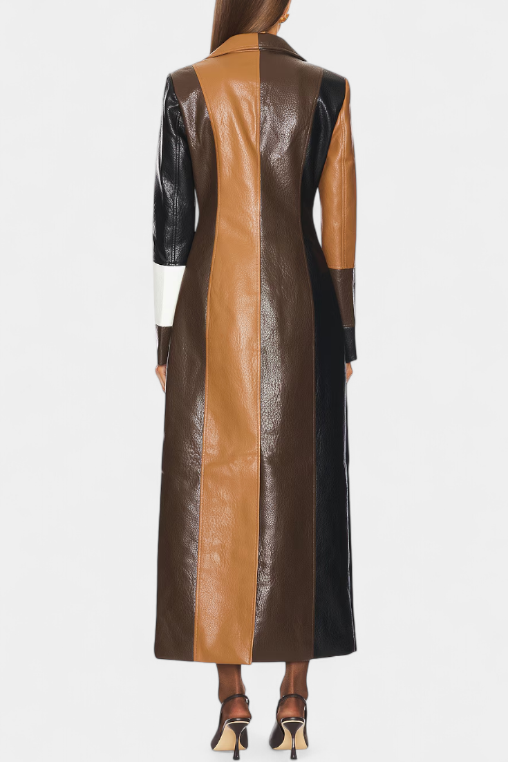 Norelle · Trench de piel con patchwork - Raúl & Sara Madrid
