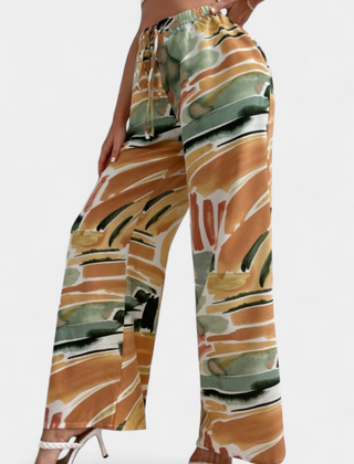 Senda Pantalones de Pierna Ancha con Diseño Abstracto - Raúl & Sara Madrid