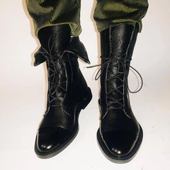 Botas planas de caña media