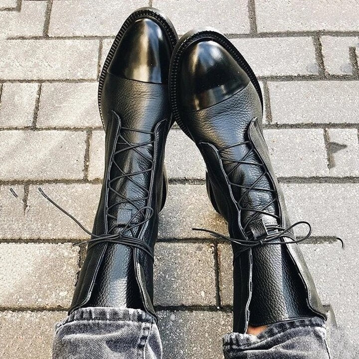 Botas planas de caña media