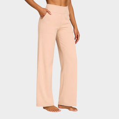 Calista · Pantalones de mujer de pierna ancha en marrón - Raúl & Sara Madrid
