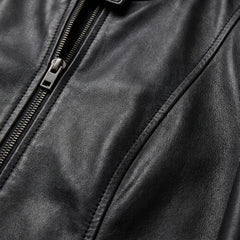 Chaqueta biker con cuello mao