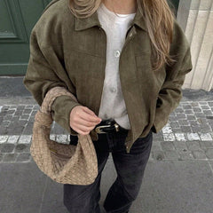 Chaqueta de ante con cremallera