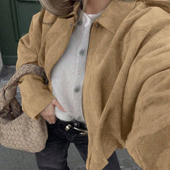 Chaqueta de ante con cremallera