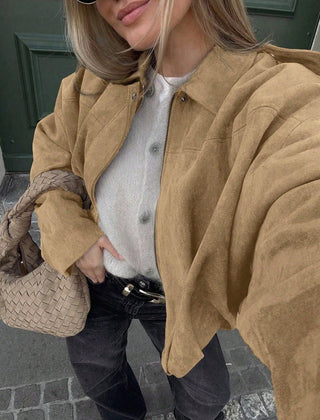 Chaqueta de ante con cremallera
