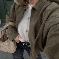 Chaqueta de ante con cremallera