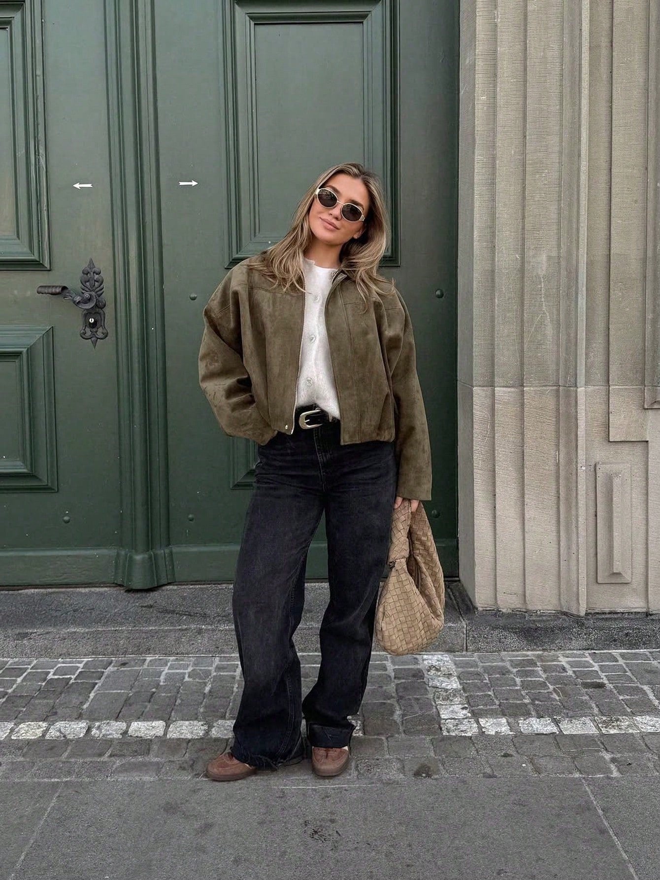 Chaqueta de ante con cremallera