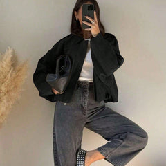 Chaqueta de ante con cremallera