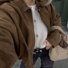 Chaqueta de ante con cremallera