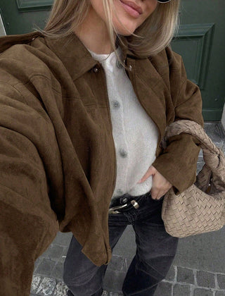 Chaqueta de ante con cremallera