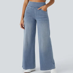 Jeans wide leg de cintura alta