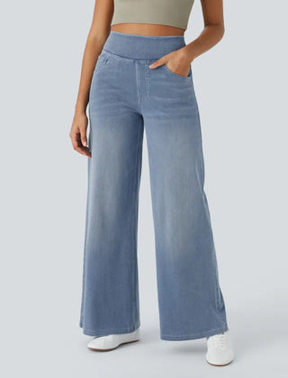 Jeans wide leg de cintura alta