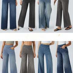 Jeans wide leg de cintura alta