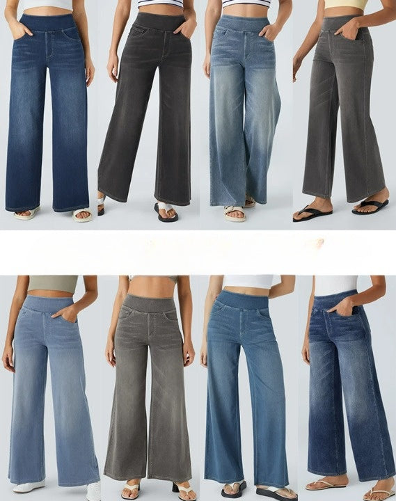 Jeans wide leg de cintura alta