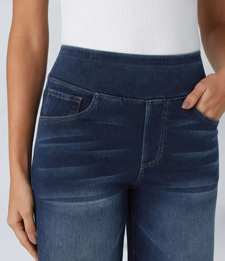 Jeans wide leg de cintura alta
