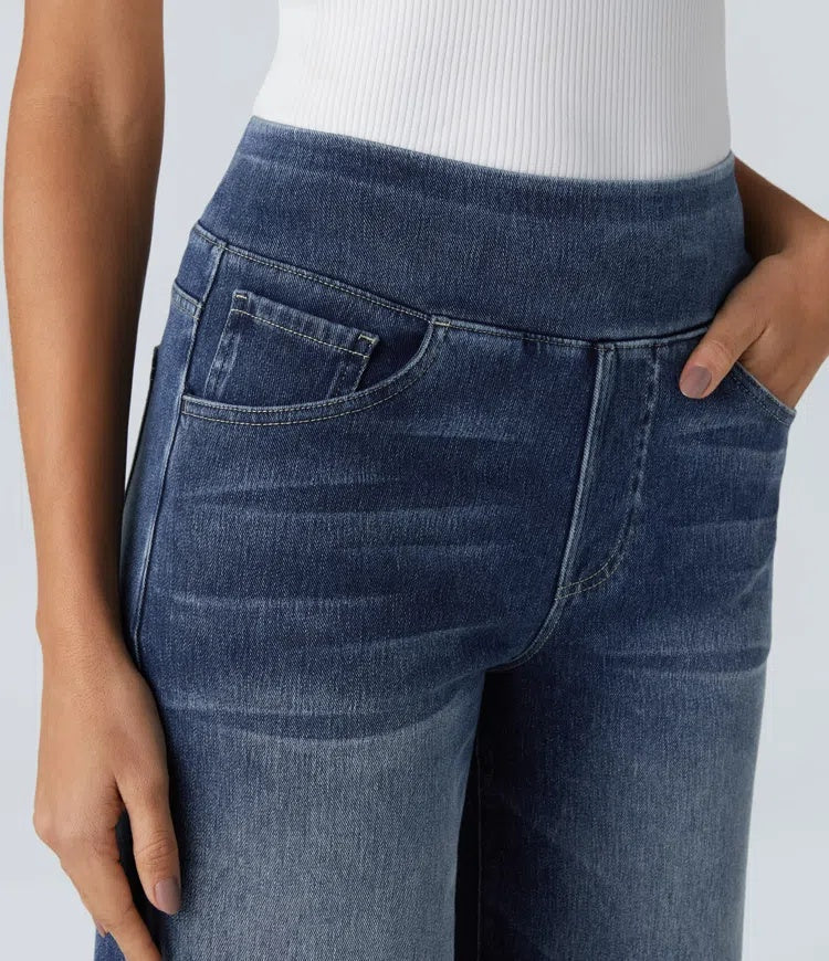 Jeans wide leg de cintura alta