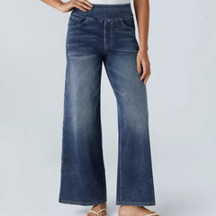 Jeans wide leg de cintura alta