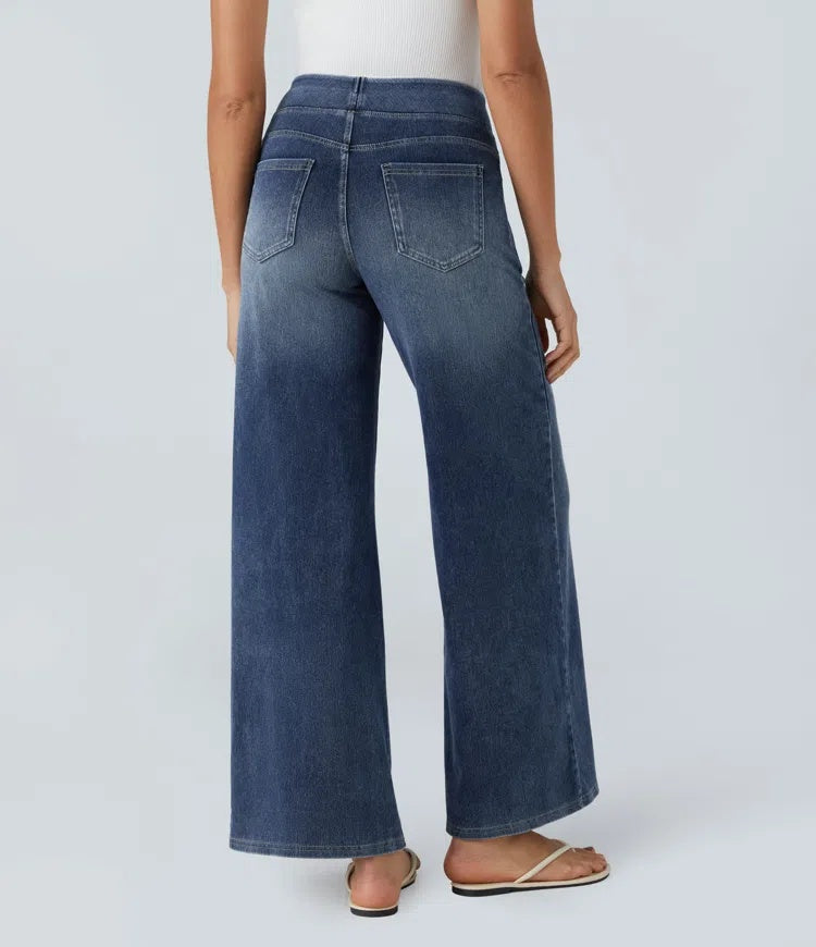 Jeans wide leg de cintura alta