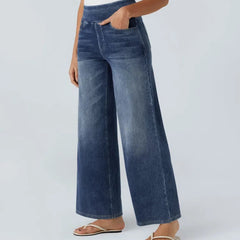 Jeans wide leg de cintura alta