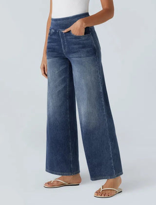 Jeans wide leg de cintura alta
