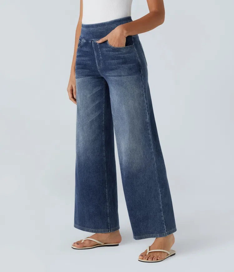 Jeans wide leg de cintura alta