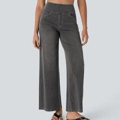 Jeans wide leg de cintura alta