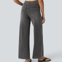 Jeans wide leg de cintura alta