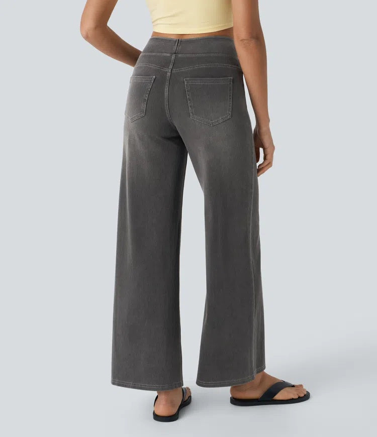 Jeans wide leg de cintura alta