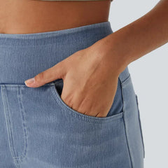 Jeans wide leg de cintura alta