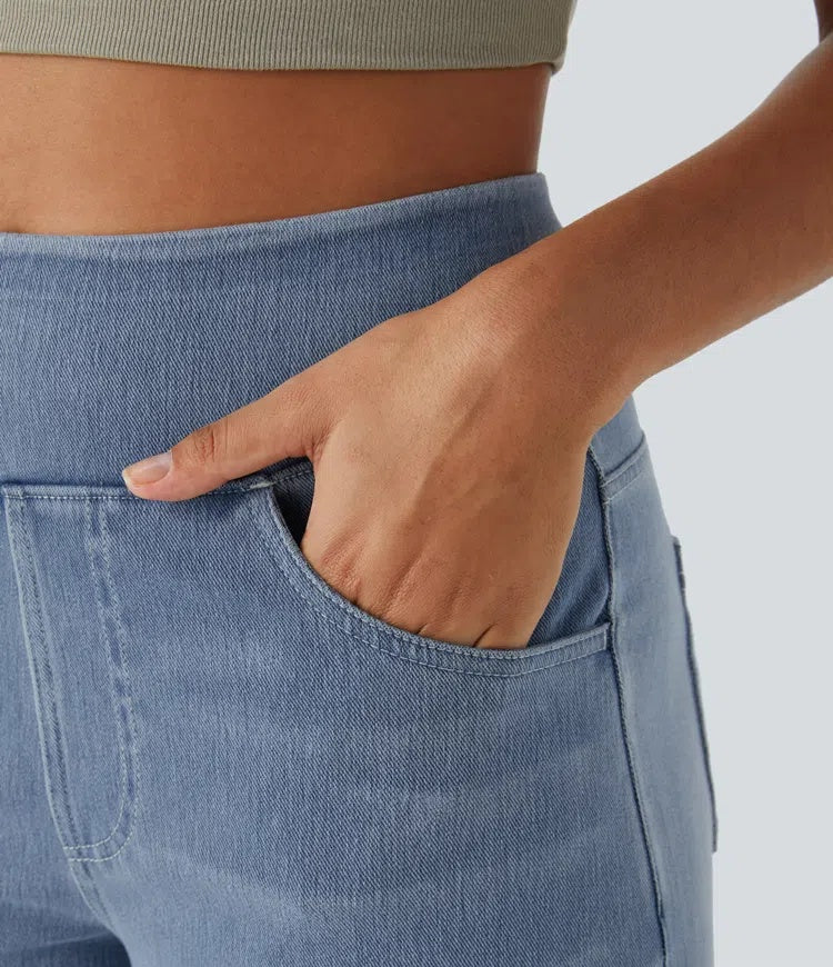 Jeans wide leg de cintura alta